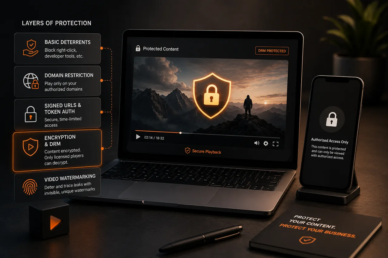 DRM de vídeo e anti-download: protegendo conteúdo pago